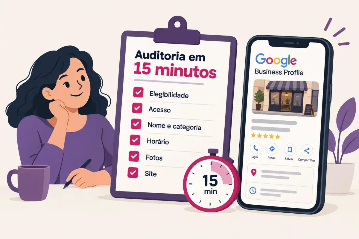 Checklist de auditoria do Perfil da Empresa em 15 minutos