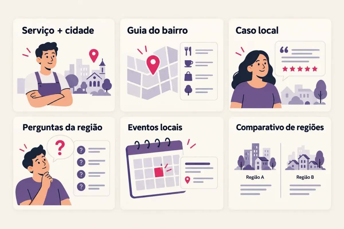 Seis tipos de conteúdo local em cartões